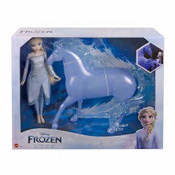 Mattel Disney Frozen Elsa Fashion Doll and Horse-Shaped Water Nokk Figure Inspired by Disney’s Frozen 2