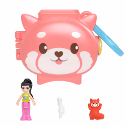 Polly Pocket Pet Connects Red Panda Compact Playset with Doll, Panda Figure & Accessory, Stackable, Mini doll, Female, 4 yr(s ...