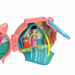 Polly Pocket Pet Connects Red Panda Compact Playset with Doll, Panda Figure & Accessory, Stackable