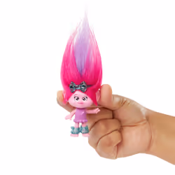 Mattel Trolls 3 Band Together HAIR POPS Queen Poppy, Mini doll, Female, 3 yr(s), Boy/Girl, 70 mm, Multicolour