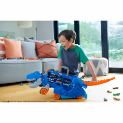 Hot Wheels City Ultimate T-Rex Transporter, Hauler Transforms into a Dino, Featured in “Let’s Race” - Additional view 4
