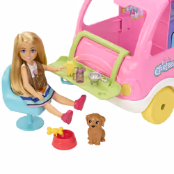 Barbie Chelsea 2-in-1 Camper Playset with Small Doll, 2 Pets & 15 Accessories - Additional view 6