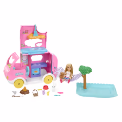 Barbie Chelsea 2-in-1 Camper Playset with Small Doll, 2 Pets & 15 Accessories - Additional view 7