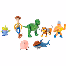 Mattel Disney and Pixar Toy Story Set of 7 Action Figures with Woody Slinky Rex Hamm Alien Rocky & Shark Mattel Disney1 ...