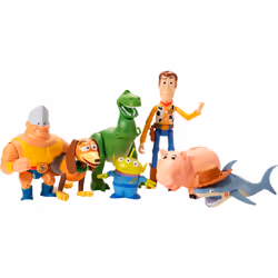 Mattel Disney and Pixar Toy Story Set of 7 Action Figures with Woody  Slinky  Rex  Hamm  Alien  Rocky & Shark  Mattel Disney100 Collectible