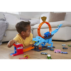 Hot Wheels City T-Rex Loop and Stunt Playset, Track Set with 1 Toy Car