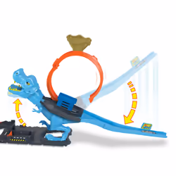 Hot Wheels City T-Rex Loop and Stunt Playset, Track Set with 1 Toy Car