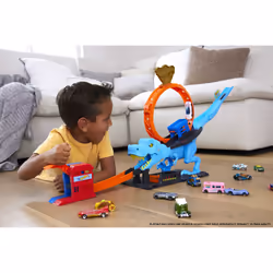 Hot Wheels City T-Rex Loop and Stunt Playset, Track Set with 1 Toy Car - Additional view 5