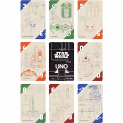 Mattel Games UNO Star Wars Technical Schematics Card Game for Kids & A