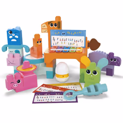 MEGA BLOKS Fisher Price Musical Farm Band Sensory Block Toy (45 Pieces) for Toddler - Additional view 8