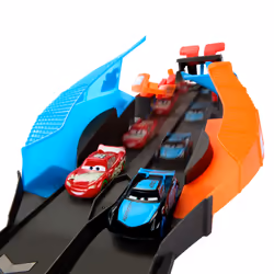 Disney Pixar Cars Disney and Pixar Cars Glow Racers Launch & Criss-Cross Playset with 2 Glow-in-the-Dark Vehicles, Play vehic ...