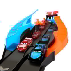 Disney Pixar Cars Disney and Pixar Cars Glow Racers Launch & Criss-Cross Playset with 2 Glow-in-the-Dark Vehicles