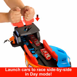 Disney Pixar Cars Disney and Pixar Cars Glow Racers Launch & Criss-Cross Playset with 2 Glow-in-the-Dark Vehicles - Additional view 4