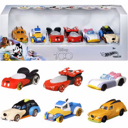Hot Wheels Mattel Disney Character Cars 6-Pack 1:64 Scale Toy Cars in Collectible Packaging: Mickey Minnie Pluto Daisy D ...