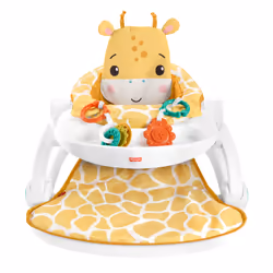 Fisher-Price Sit-Me-Up Floor Seat with Tray, Boy/Girl, Foldable, White, Yellow