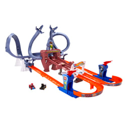 Hot Wheels Racer Verse RacerVerse Spider-Man’s Web-Slinging Speedway Track Set with 2 Racers