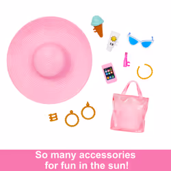 Barbie Blonde Doll with Swimsuit and Beach-Themed Accessories - Additional view 8
