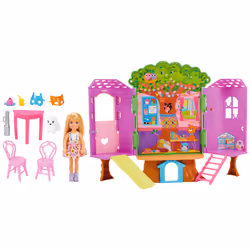 Barbie Chelsea Doll and Treehouse Playset with Pet Puppy