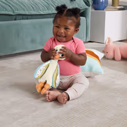 Fisher-Price Fisher Price Snuggle Up Goose Baby Sensory Toy, Plush Toy with Jingles for Newborns