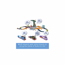 Thomas and Friends Talking Toy Train, Battery-Powered Motorized Whiff Engine with Phrases Sounds and Cargo for Preschool Play, UK English Version,