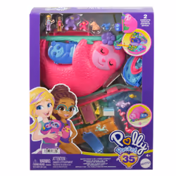 Polly Pocket Sloth Family 2-in-1 Purse Compact, Action/Adventure, 4 yr(s), Multicolour, Plastic