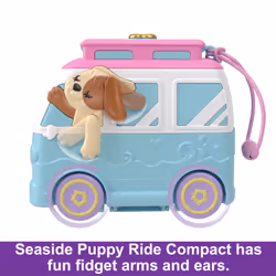 Polly Pocket SEASIDE PUPPY RIDE Compact, Animal, 4 yr(s), Multicolour, Plastic