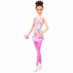 Barbie Careers Figure Skater Doll & Accessories, Brunette in Removable Skate Outfit with Trophy - Additional view 5