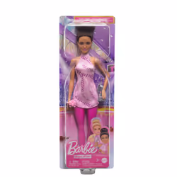Barbie Careers Figure Skater Doll & Accessories, Brunette in Removable Skate Outfit with Trophy - Additional view 6