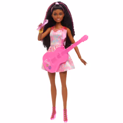 Barbie 65th Anniversary Doll & 10 Accessories, Pop Star Set with Brunette Singer Doll