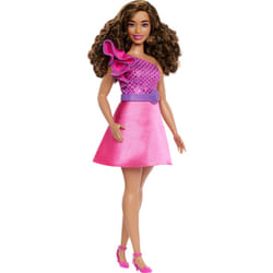 Barbie Fashionistas 65th Anniversary Doll, Brown Hair, Pink Sparkly Dress