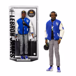 Barbie Signature LeBron James Kenbassadors Doll Collectible with Varsity Jacket Outfit & Accessories, Fashion doll, Male, 3 y ...