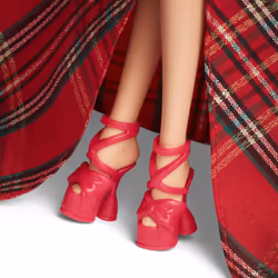 Barbie 2024 Holiday Barbie Dolls  Seasonal Collector Toy  Barbie Signature  Plaid Gown with Red Bow  Displayable Packaging  Dark Brown Hair