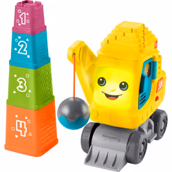 Fisher-Price Baby & Toddler Learning Toy Count & Stack Crane with Blocks Lights Music & Sounds for Infants Ages 9+ Months