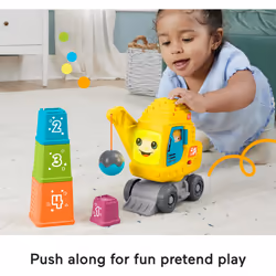 Fisher-Price Baby & Toddler Learning Toy Count & Stack Crane with Blocks  Lights  Music & Sounds for Infants Ages 9+ Months
