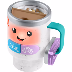 Fisher-Price Laugh & Learn Baby & Toddler Toy Wake Up & Learn Coffee Mug with Lights Music and Learning Content for Ages 6+ M ...