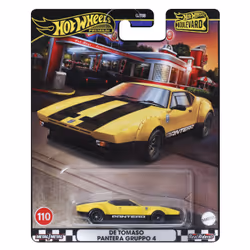 Hot Wheels Boulevard De Tomaso Pantera GTS Gruppo 4, Car, 3 yr(s), Metal, Black, Yellow