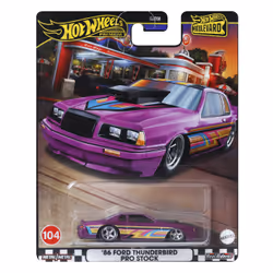 Hot Wheels Boulevard '86 Ford Thunderbird Pro Stock, Car, 3 yr(s), Metal, Multicolour, Purple