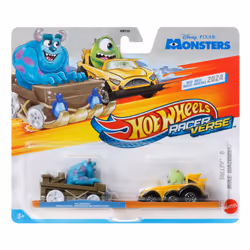 Hot Wheels Racer Verse RacerVerse Die-Cast Cars, Set of 2 Toy Vehicles with Character Drivers Optimized for RacerVerse Track ...