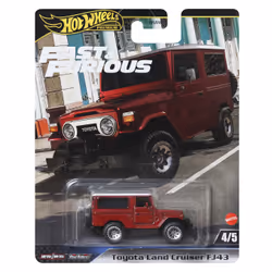 Hot Wheels Fast & Furious Toyota Land Cruiser FJ43, Car, 3 yr(s), Metal, Red