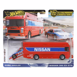 Hot Wheels Car Culture: Team Transport Euro Hauler & '94 Nissan 300ZX GTS, Vehicle set, 3 yr(s), Metal, Blue, Red