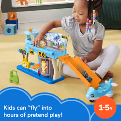 Fisher-Price Little People Everyday Adventures Airport Toddler Playset, Airplane & 3 Play Pieces - Additional view 6