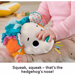 Fisher-Price Newborn Plush Toy Cuddle n' Snuggle Hedgehog with Sounds & Sensory Details for Babies 3+ Months