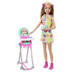 Barbie Skipper Babysitters Inc. Skipper Babysitters Inc & Playset, Includes Doll, Baby, and Mealtime Accessories, 10 Piece Set
