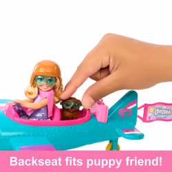 Barbie Chelsea Can Be… Plane Doll & Playset, 2-Seater Aircraft with Spinning Propellor & 7 Accessories