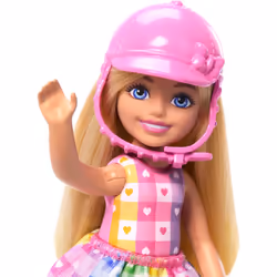 Barbie Chelsea Doll & Horse Toy Set, Includes Helmet Accessory, Doll Bends at Knees to “Ride” Pony
