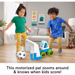 Fisher-Price Electronic Soccer Game Goaldozer Toy Motorized Net with Lights & Sounds for Preschool Sports Play Ages 3+ Years