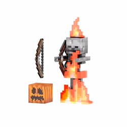 Mattel Minecraft Diamond Level Skeleton Action Figure with 6 Accessories  5.5-in Collector Scale & Pixelated Design