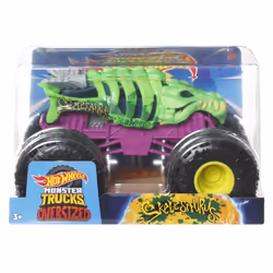 Hot Wheels Monster Trucks Oversized SKELESAURUS Vehicle, Monster truck, 3 yr(s), Metal, Plastic, Black, Green, Purple