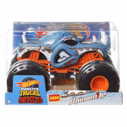 Hot Wheels Monster Trucks Oversized RHINOMITE Vehicle, Monster truck, 3 yr(s), Metal, Blue, Orange, White