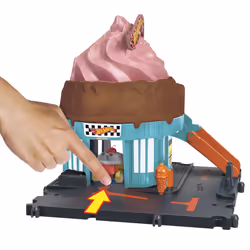 Hot Wheels City Downtown Ice Cream Swirl Playset from the series “Let’s Race” with 1 Toy Car - Additional view 4
